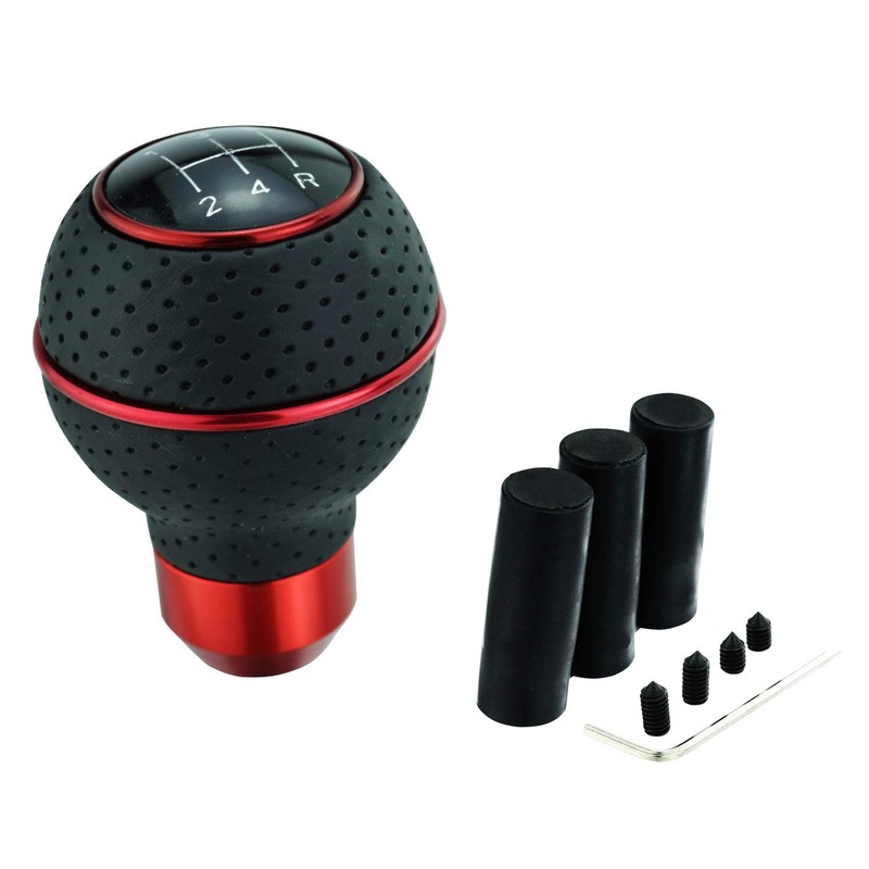 Abfer 5 Speed Shifter Knob PU Leather Car Gear Shift