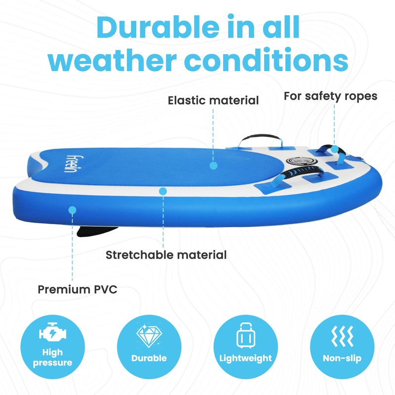 Freein Body Board Inflatable, Surfboards BodyBoards for Beach River, Foldable