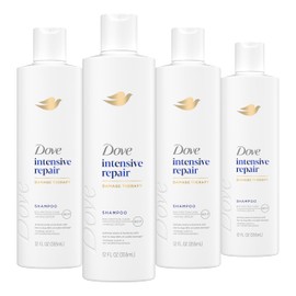 Dove Shampoo 4 count Intensive Repair for Damaged Hair with Bio-Protein Care Technology and Amino Serum 12 Fl Oz