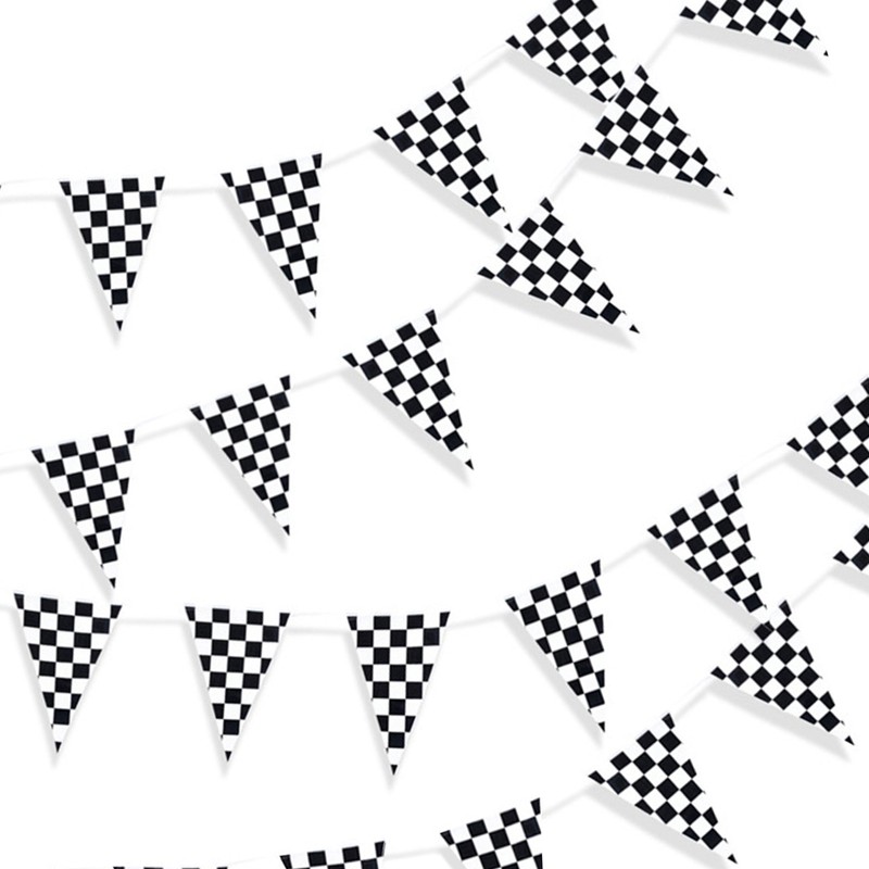 60m PE Black and White Checkered Racing Flag F1 Racing
