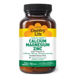 Country Life Calcio Magnesio Zinc Vitamina D3 90 Tabletas