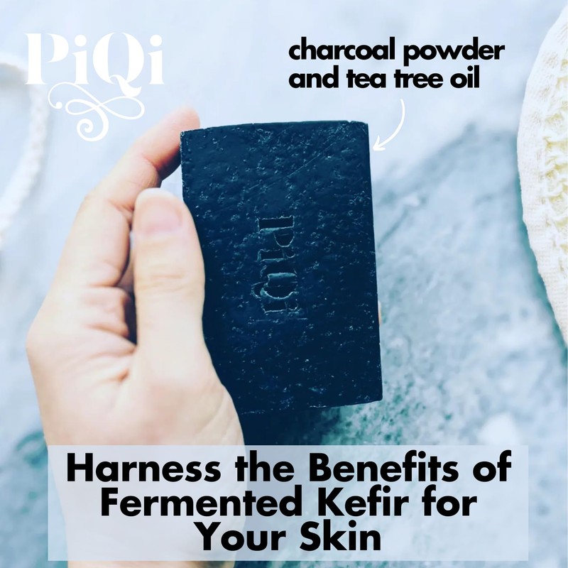 PIQI Kefir Soap Bar Charcoal and Tea Tree - Purifying,
