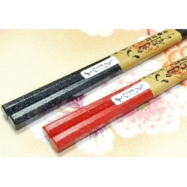 Daikokuya Edogi Chopsticks Octagonal Galaxy Painting (Standard Size) ◆ 1 Pair Medium Size/Vermilion: 8.5 inches (21.5 cm)