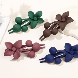 Ypkia Flower Hair Clip Large Hair Clips Women's Matte Hair Clip Duck Beak Shape Hair Pin Hair Accessories for Women Girls (Pack of 4)