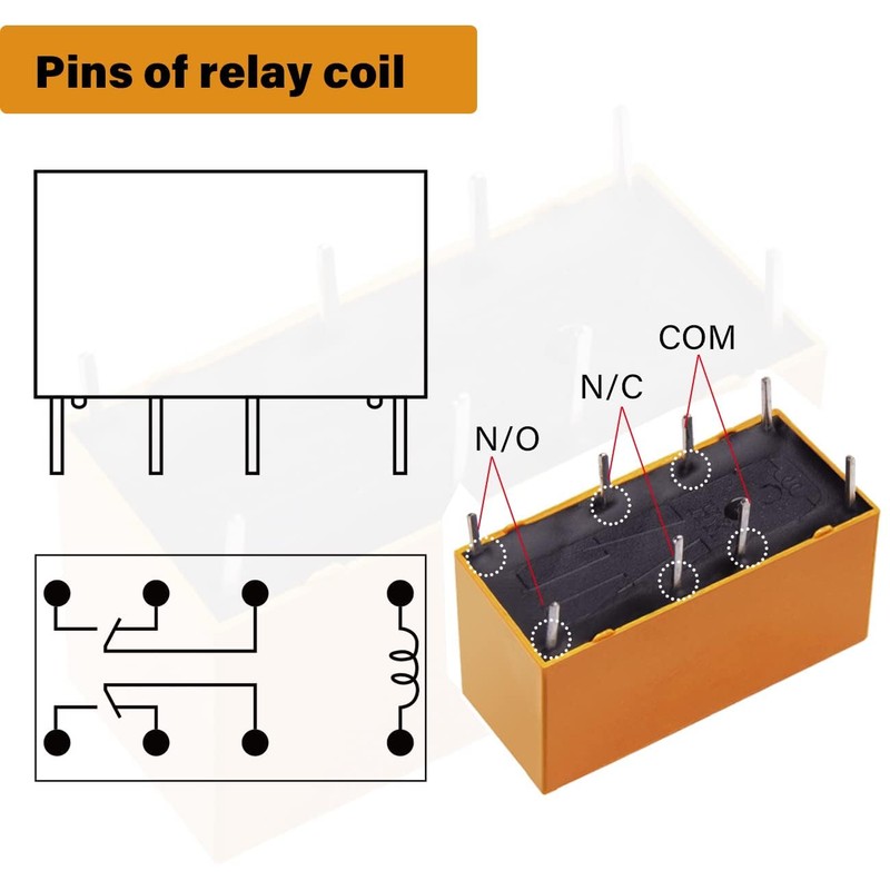 DPDT Relay DC 12 V Coil 8 Pin 2NO 2NC