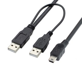 chenyang USB 2.0 to Mini USB 5Pin Data Cable with Extra Power Cable for Hard Disk Drive