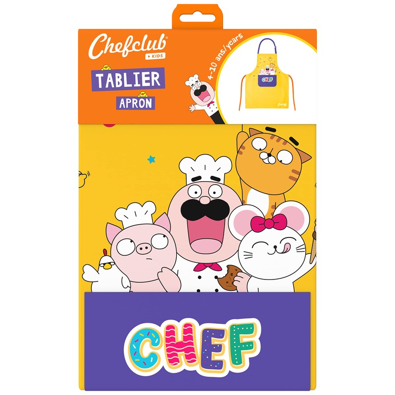 Chefclub Unisex Children's Cotton Apron, Yellow, One Size, yellow