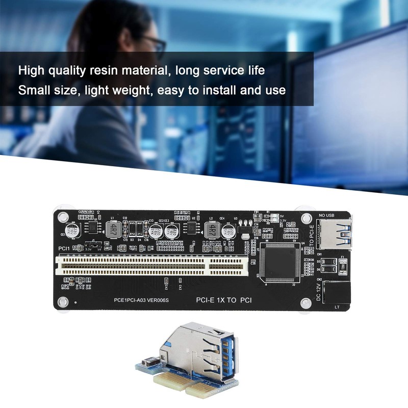 PCIe to PCI Adapter Card, 0.66yd GPU Riser Adapter, PCI