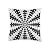 Starlight Beam With Dovetail Pattern Black On White Throw Pillow