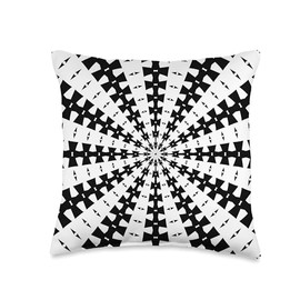 Starlight Beam With Dovetail Pattern Black On White Throw Pillow