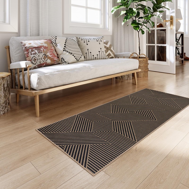 Lahome Modern Geometric Runner Rug, 2x6 Washable Rug Runners for