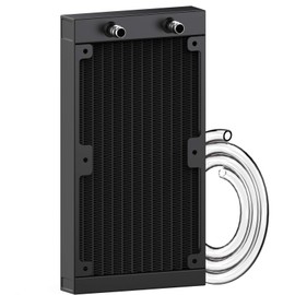 CLDIY Water Cooling Cooler, 12 Tube Aluminum Heat Exchanger Cooler with Tube for PC CPU Computer Water Cooling System DC12V 240mm