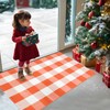 USTIDE Buffalo Plaid Check Rug Orange and White Cotton Rug