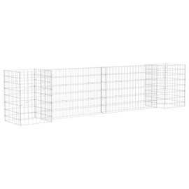 vidaXL H-Shaped Gabion Planter Steel Wire 223.6"x15.7"x23.6"