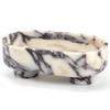 Natural Oval Marble Fruit Bowl, Two-Legged Decorative Bowl Calacatta Viola