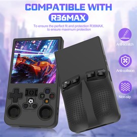 Silicone Case for R36MAX, Anti-Slip, Shock Proof, Soft Protective Case for R36MAX Handheld Game Console with Lanyard - Black