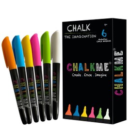 Liquid Chalk Markers 6 Pack, Dust-Free, Water Based Erasable Markers for Chalkboard and Blackboard, 4 Mm Tip, Non-valve, Ready to Use Washable For Kids And Adults, Bright Colors