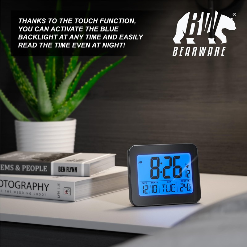 Digital Alarm Clock for Bedrooms, Bedside Clock with 3,5" (9cm)
