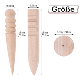 Leather Edge Slicker Burnisher, 3 Pieces Leather Edges Polishing Kit, 3-in-1 Leather Edges Polishing and Polishing Tool Leather Tool Set for DIY Leather Craft Work Hand Tool (Round + Round + Flat)