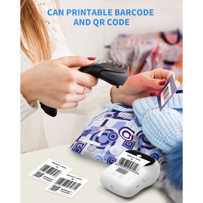Phomemo M110 Portable Wireless Thermal Label Printer, Bluetooth Label Maker