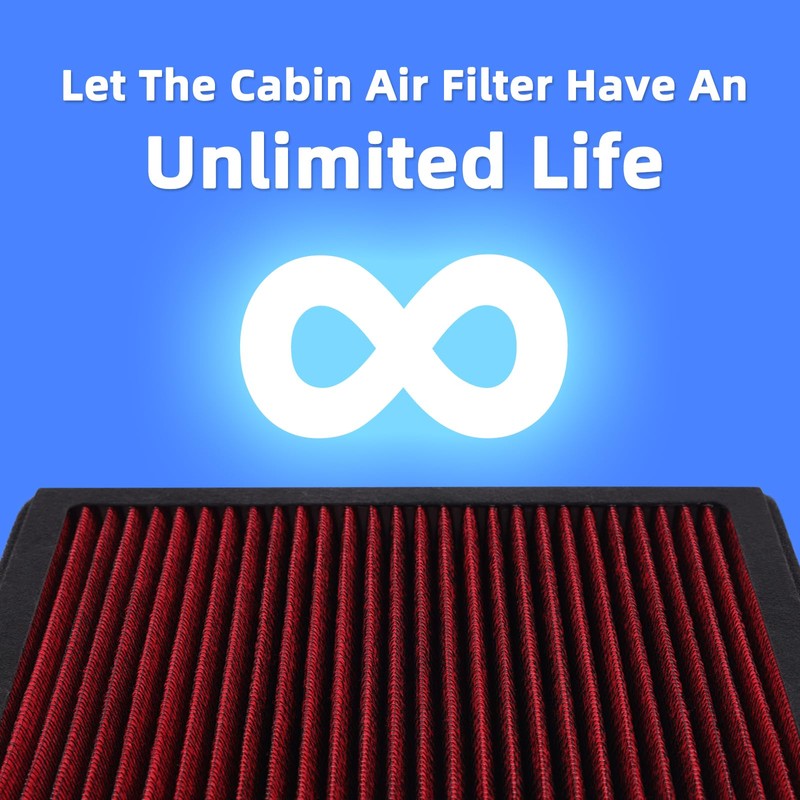 HANN&CO Washable And Reusable High Flow Cabin Air Filter，Greater Than