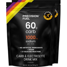 Precision Hydration Precision Fuel PF 60 Carb & Electrolyte Drink Mix Powder for Hydration & Energy - Endurance Sports Nutrition, Vegan, Hypotonic - 60g Carb, 1000mg Sodium per Litre - Mild Citrus Flavor