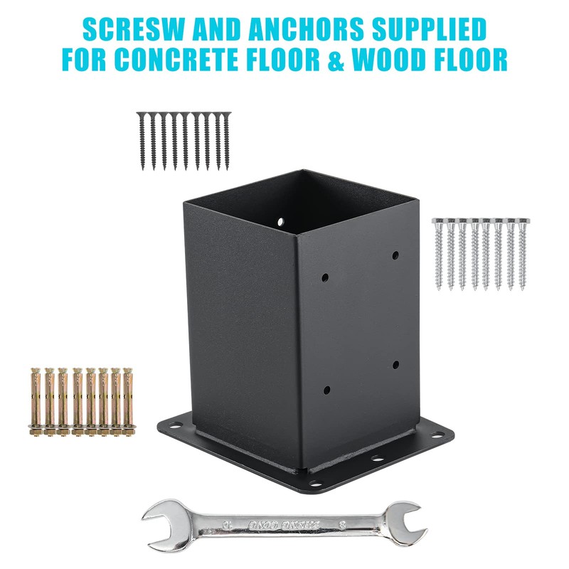 AXWHYS 4x4 Post Base 4 Pcs, (Inner Size 3.6x3.6) Post