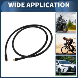 INFINAUTO Tire Inflator Extension Tube 45.28inch 7.8mm ID for Car Motorcycle Bicycle Air Pump Extend Hose Adapter Tire Valve with Undeflatable Air Chuck Rubber Black Durable