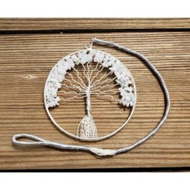 NATURAL RAINBOW MOONSTONE TREE OF LIFE LARGE SUNCATCHER DECORATION STONE