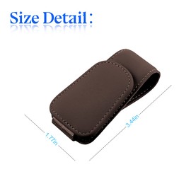 zipelo Sunglasses Holder for Car Sun Visor, 2 PCS Magnetic Leather Eyeglass Hanger, Sun Glasses Mount Clip on Visors, Ticket Card Cash Organizer, Auto Interior Accessories (Brown)