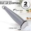 (2-Pack) Bathroom Sink Pop-Up Stoppers - Plastic Pop-Up Stoppers with