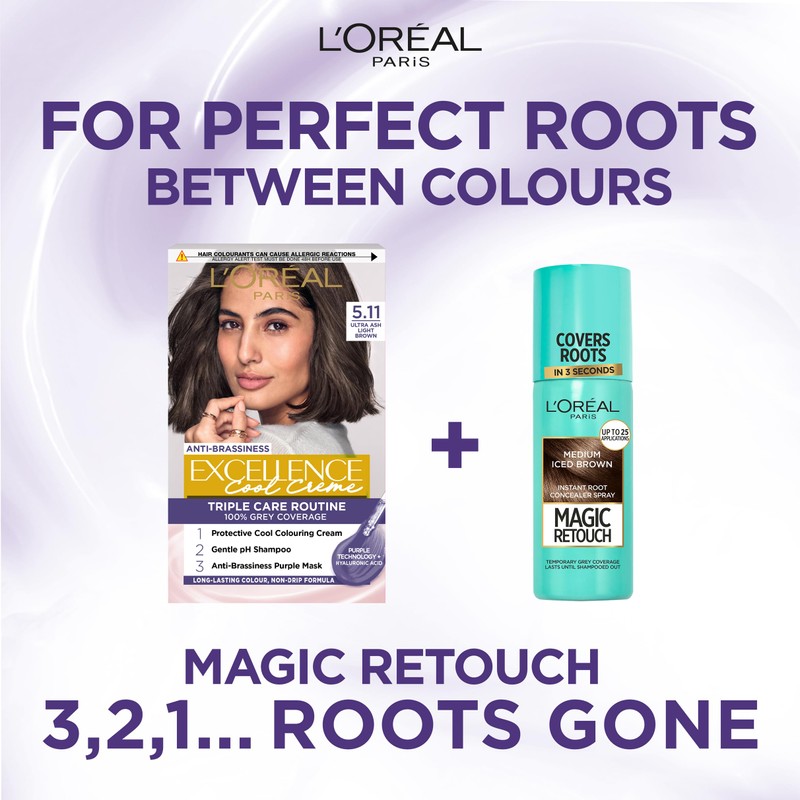 L'Oréal Paris Excellence Cool Crème Permanent Hair Dye, Radiant At-Home