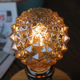 E26 LED Bulbs, 4W Equivalent to 40W, Dimmable Globe Edison Bulbs, 2200K Amber Light, G95 Pineapple Vintage Decorative Hanging Bulbs for Home & Office, Ambient Lighting