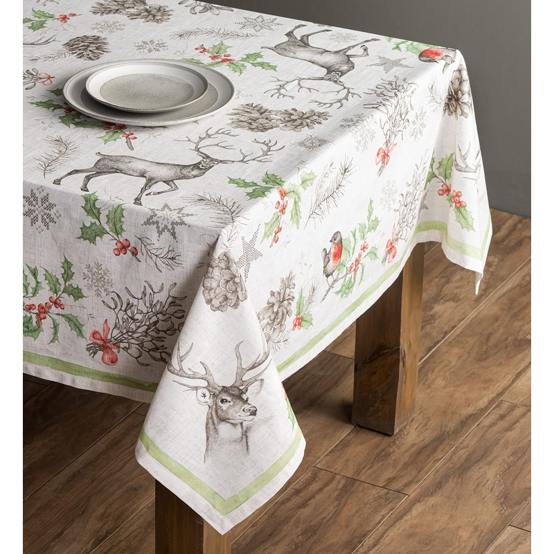 Maison d' Hermine Christmas Dew 100% Cotton Tablecloth for the