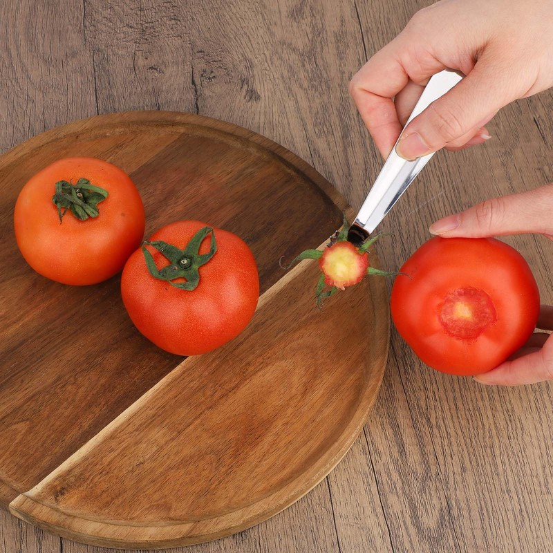 4pcs Tomato Corer Tool, Stainless Steel Tomato Strawberry Stem Remover