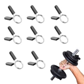 8 PCS Spring Collar Clips, 25mm, Olympic Barbell Clips for Weightlifting, Dumbbell Bar Clamps, Heavy-Duty Barbell Collars for Gym Fitness, Secure Spring Clips for Dumbbell Bar