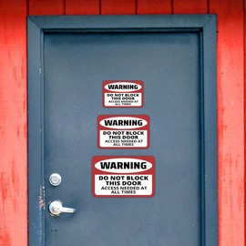 Classic Framed Plus Warning Do Not Block This Door Access Needed At All Times Wall or Door Sign | Health And Safety Office Signage - Large