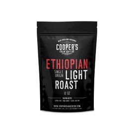Ethiopian Bold Light Roast Grade 1, Ground Coffee, Natural Dry Processed Single Origin, Intense Bright Bold & Aromatic Coffee, Gourmet Coffee - 12 oz Bag