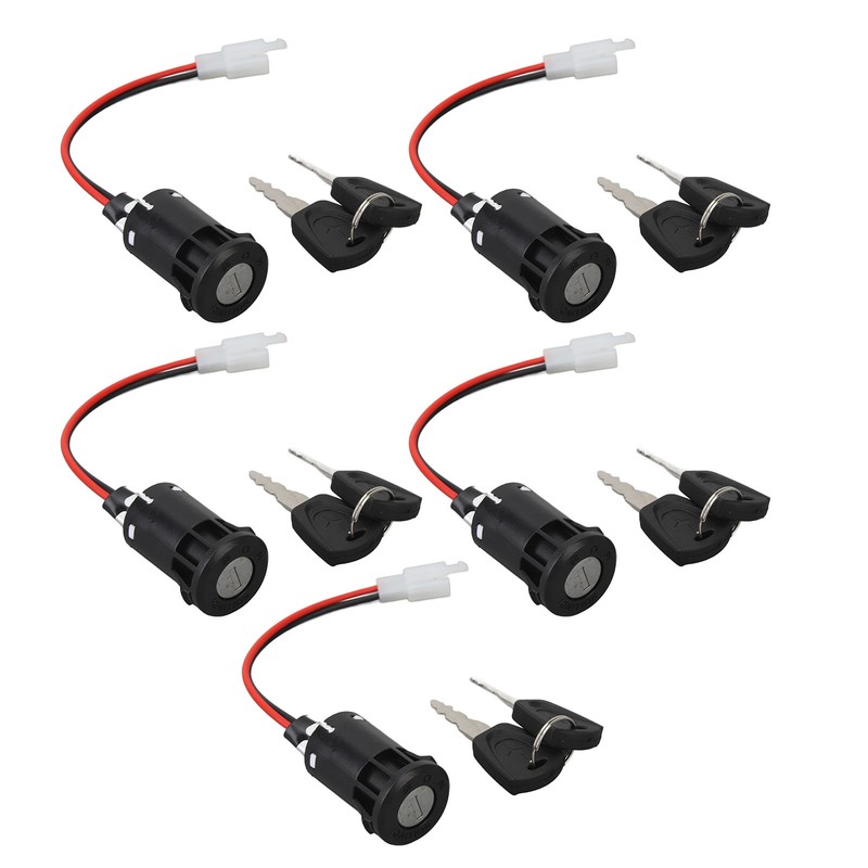 5PCS Motorcycle Ignition Switch with 10PCS Keys Short Wire Engine