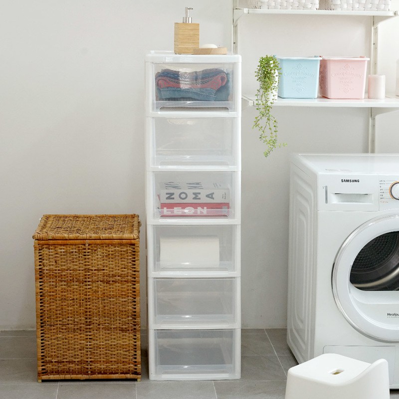 Bono House Max Transparent Drawer 6-tier (transparent/dark transparent/white color added),