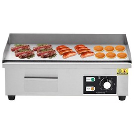 DYTesa Commercial Electric Griddle, 21 Inch Stainless Steel Flat Top Grill With 122-572°F Adjustable Temp, 2 Shovels, 2 Brushes, Indoor Countertop BBQ Teppanyaki Grill for Home Restaurants,110V,1600W