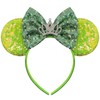 Bolonar Sequin Crown Headband with Princess Ears Bows for Women