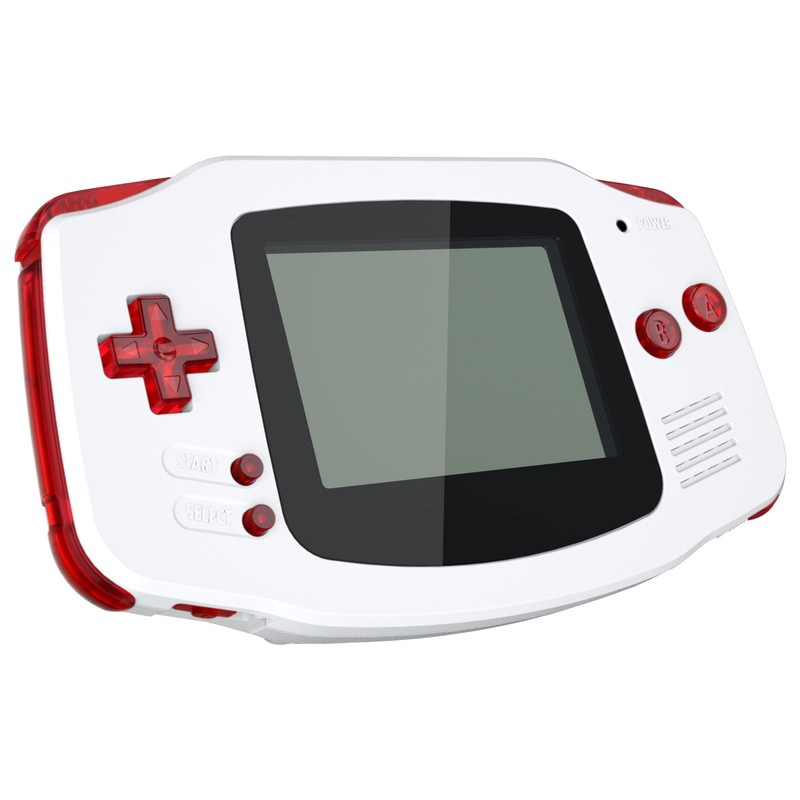 eXtremeRate Clear Red Replacement Full Set Buttons for Gameboy Advance