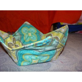 "Handmade" Microwave Bowl Holder Bowl Cozy Bowl Potholder Floral Turquoise Bowl Cover Kozy