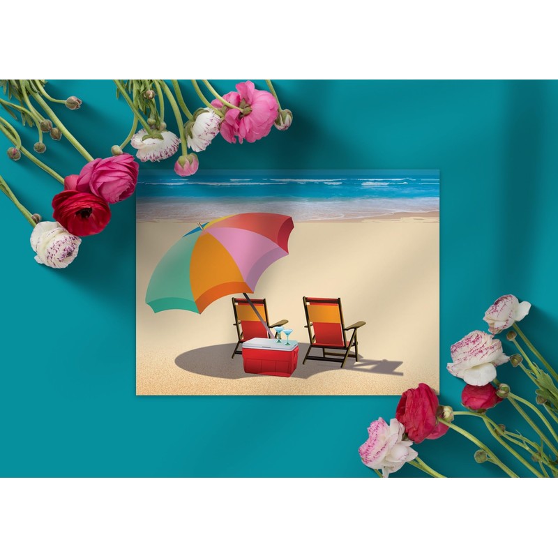 Stonehouse Collection Beach Chairs Note Card Set - 10 Boxed
