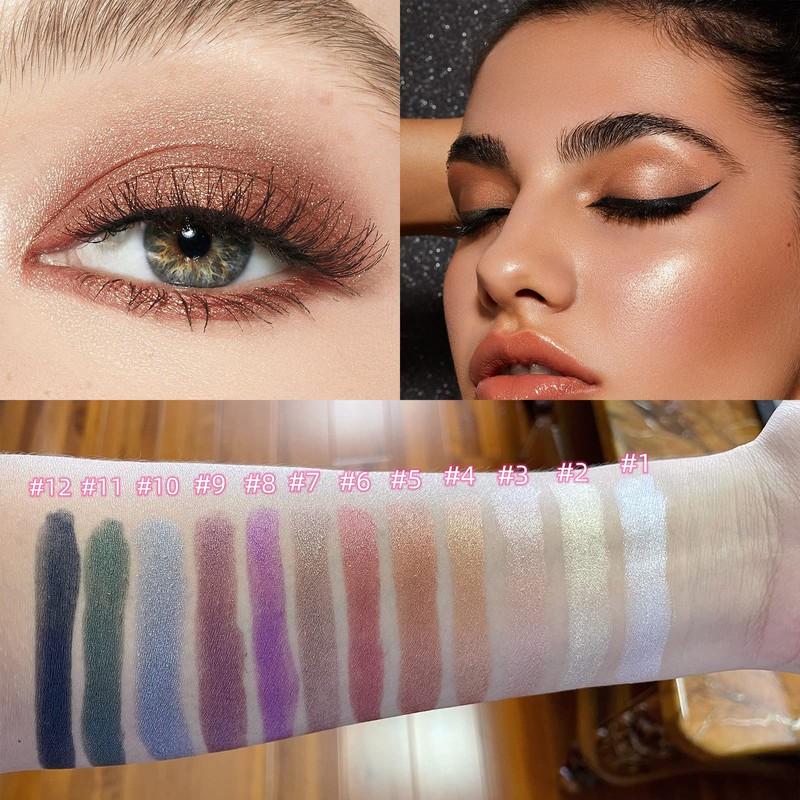 Enfuntins Eyeshadow Stick, Natural Matte Cream Eye Shadow Makeup Crayon