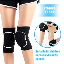 XUZOPIM 1 Pair of Volleyball Knee Pads, Volleyball Knee Pads, Children's Knee Pads, Soft Boys Knee Pads, Girls, Warm Knee Protection, Sports for Children from 7 to 12 Years, Black