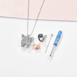 PRAYMOS 925 Sterling Silver Sunflowers Urn Keepsake Necklace You Are My Sunshine Memorial Ash Pendant Necklace Cremation Jewellery, Paper, Cubic Zirconia