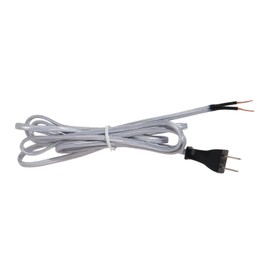B&P Lamp® Silver Rayon Covered Parallel Cord Set, 12 Feet Long