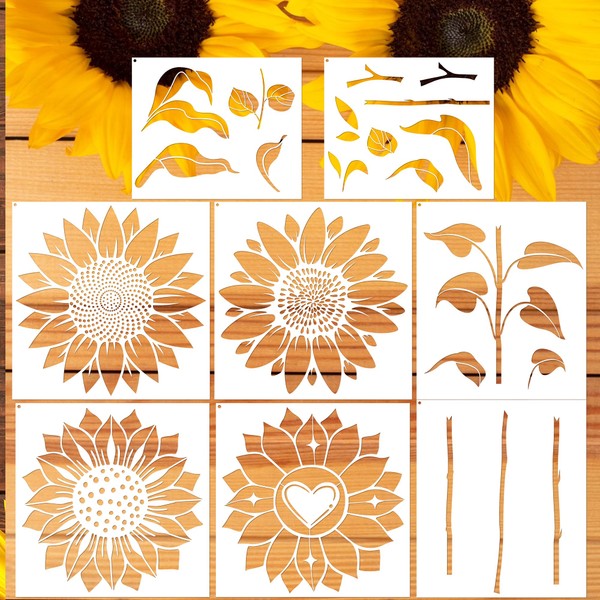 Keluna Large Flower Stencils - Giant Sunflower Stencils for Wall